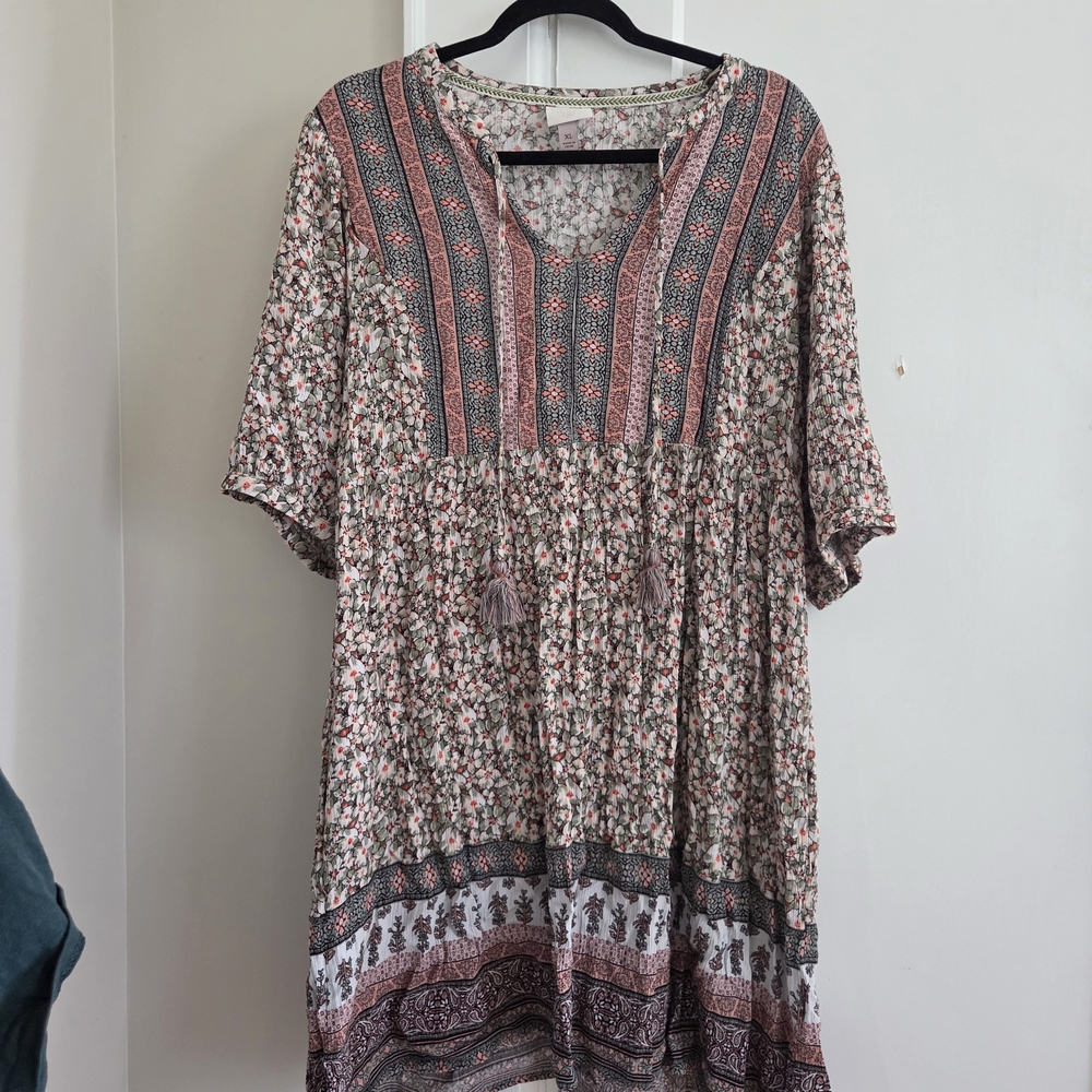 Knox Rose Pink and Cream Patterned Blouse